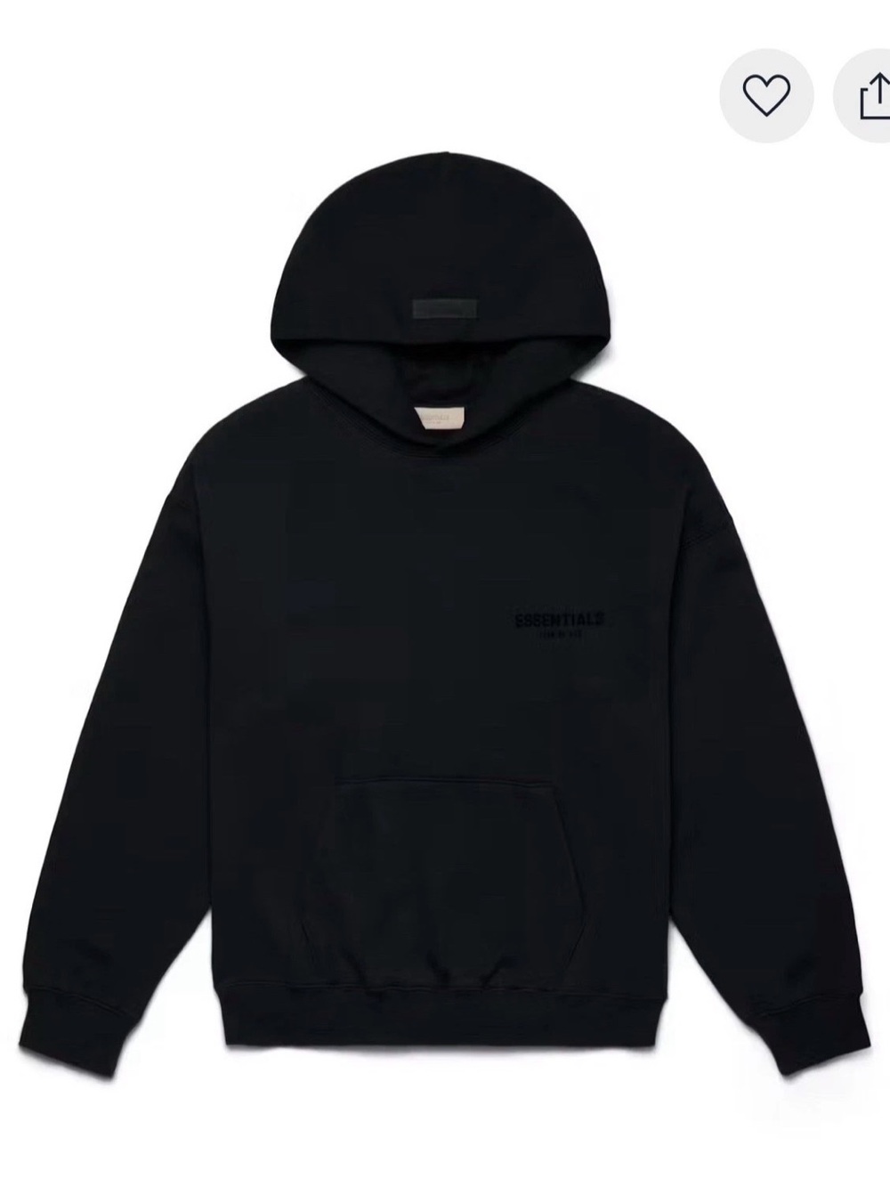 Fear of God Essentials Men's Black Pullover Hoodie xl